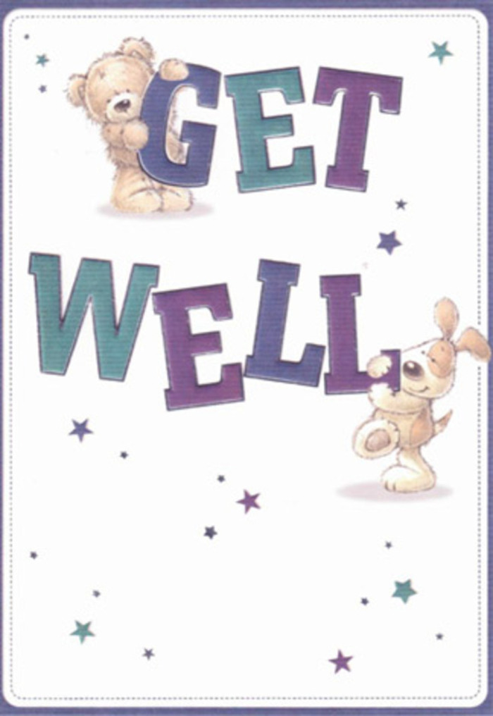 Woven through this get well card is a sense of gentle encouragement unique to Teddington, where heartfelt support finds its voice. A bear-softly textured, with caramel fur and caring eyes-sits atop the hand-lettered 'GET,' infused with vibrant swirls of teal and violet, while a floppy-eared puppy nestles beneath, adding a playful touch to the sturdy 'WELL.' Starbursts in indigo and turquoise shimmer across a pristine ivory background, reminiscent of cheerful market days or slow strolls along the Thames Path. There's an inviting tactility here: the illustrated softness of the bear and puppy nearly tangible, beckoning a moment of solace. The polished crispness of the backdrop echoes the sense of wellbeing a local florist brings to Teddington homes with each bespoke bouquet. Designed to lift spirits, the card expresses both innocence and heartfelt care, making it a perfect gesture when paired with fresh flowers for loved ones seeking encouragement in the heart of the community. Each artistic element is a small celebration-thoughtfully crafted to send strength and gentle hope.